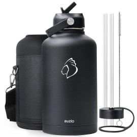 BUZIO Vacuum Insulated Stainless Steel Water Bottle 64oz (Cold for 48 Hrs/Hot for 24 Hrs) BPA Free Double Wall Travel Mug/Flask for Outdoor Sports Hiking, Cycling, Camping, Running BUZIO Vacuum Insulated Stainless Steel Water Bottle 64oz (Cold for 48 Hrs/Hot for 24 Hrs) BPA Free Double Wall Travel Mug/Flask for Outdoor Sports Hiking, Cycling, Camping, Running