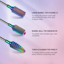 MelodySusie Nail Drill Bits Set, 7pcs Tungsten Carbide Diamond Nail Drill Bits for Acrylic Nails Poly Gel Cuticle Remove, 3/32\'\' Professional Nail Bits for Nail Drill Efile, Manicure Pedicure Tools MelodySusie Nail Drill Bits Set, 7pcs Tungsten Carbide Diamond Nail Drill Bits for Acrylic Nails Poly Gel Cuticle Remove, 3/32\'\' Professional Nail Bits for Nail Drill Efile, Manicure Pedicure Tools