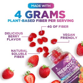 Fiber Gummies for Adults, Daily 4g Gummy Fiber Supplement, Prebiotic Gummy Digestive Health Support - Plant Based Soluble Fiber Chews, Prebiotics Supports Regularity & Digestion Non-GMO - 60 Gummies Fiber Gummies for Adults, Daily 4g Gummy Fiber Supplement, Prebiotic Gummy Digestive Health Support - Plant Based Soluble Fiber Chews, Prebiotics Supports Regularity & Digestion Non-GMO - 60 Gummies