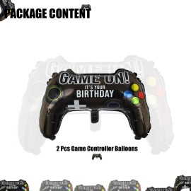 2 Pcs Video Game Controller Mylar Balloon Theme Party Boys Gaming Birthday Decorations 2 Pcs Video Game Controller Mylar Balloon Theme Party Boys Gaming Birthday Decorations