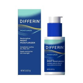 Differin Night Cream with Hyaluronic Acid, Restorative Night Moisturizer by the Makers of Differin Gel, Gentle Skin Care for Acne Prone Sensitive Skin, 2.5 oz (Packaging May Vary) Differin Night Cream with Hyaluronic Acid, Restorative Night Moisturizer by the Makers of Differin Gel, Gentle Skin Care for Acne Prone Sensitive Skin, 2.5 oz (Packaging May Vary)