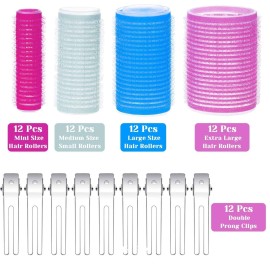 Anezus Self-Grip Rollers Set - 60 Pcs Multicolored Curlers and Clips for Hairstyling Anezus Self-Grip Rollers Set - 60 Pcs Multicolored Curlers and Clips for Hairstyling