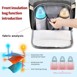 Diaper Bag Backpack for Women, Baby Bags for Girls,Diaper Bag with Changing Pad, and Insulated Pockets (Dark Grey +Light Grey) Diaper Bag Backpack for Women, Baby Bags for Girls,Diaper Bag with Changing Pad, and Insulated Pockets (Dark Grey +Light Grey)