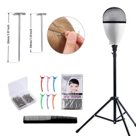 Klvied Reinforced Wig Stand Tripod Mannequin Head Stand, Adjustable Holder for Cosmetology Hairdressing Training with T-with Caps, T-Pins, Comb, Hair Clip, Carrying Bag Klvied Reinforced Wig Stand Tripod Mannequin Head Stand, Adjustable Holder for Cosmetology Hairdressing Training with T-with Caps, T-Pins, Comb, Hair Clip, Carrying Bag