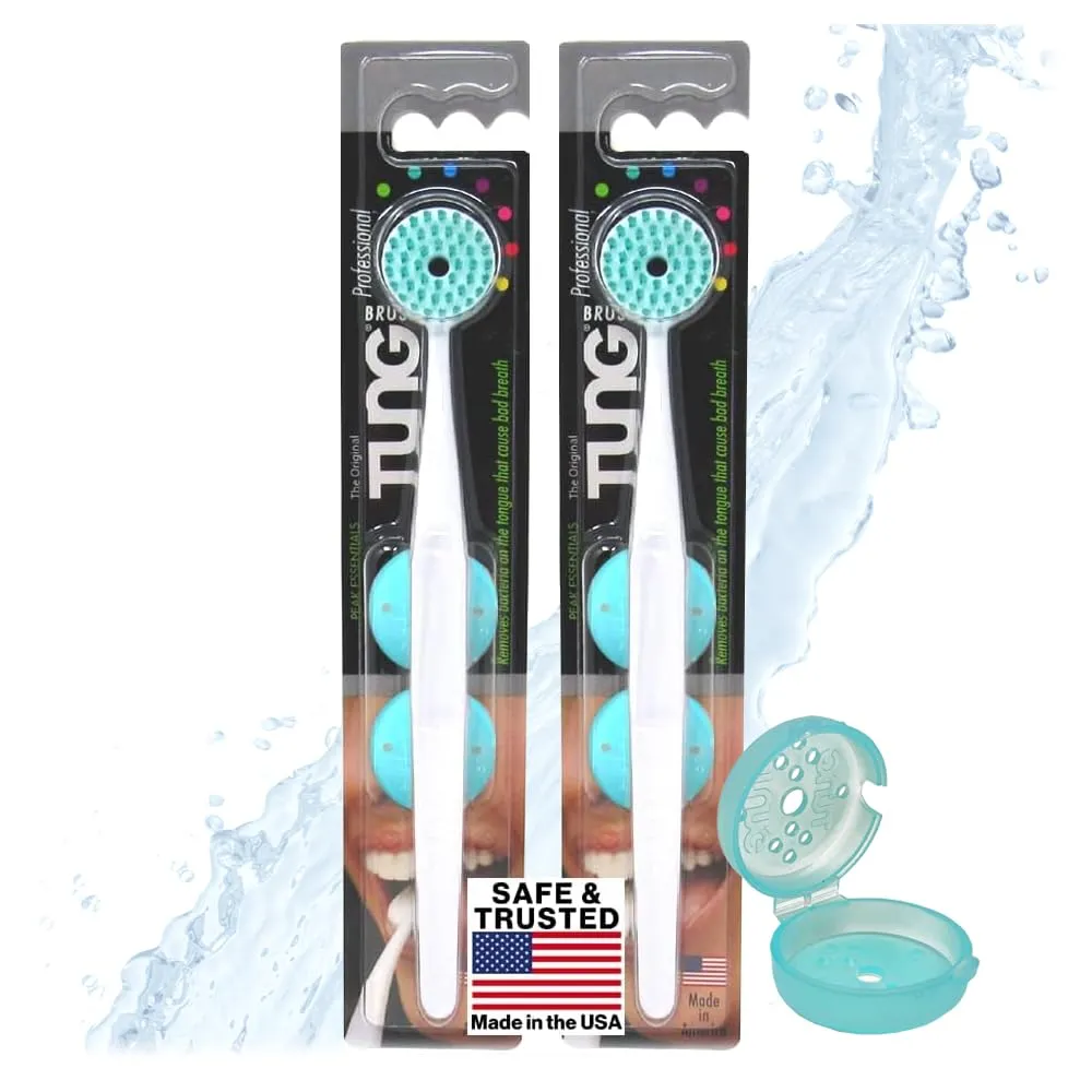 Tung Plastic Tongue Scraper with Protective Caps, Tongue Brush, Tongue Cleaner for Adults, Scrubber, Plastic, Fight Bad Breath and Halitosis | Tongue Scraper Cleaner, Made in America, 2-Pack w/Cap Tung Plastic Tongue Scraper with Protective Caps, Tongue Brush, Tongue Cleaner for Adults, Scrubber, Plastic, Fight Bad Breath and Halitosis | Tongue Scraper Cleaner, Made in America, 2-Pack w/Cap
