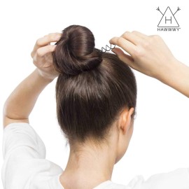 Hawwwy Bobby Pins - 8 Pack - Light Brown - 2 Inches - Beautiful Twist Hair Accessories for Women and Kids - Easy Bobby Pins for Fast and Secure Buns, Messy Styles, and Updos