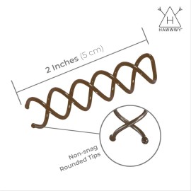 Hawwwy Bobby Pins - 8 Pack - Light Brown - 2 Inches - Beautiful Twist Hair Accessories for Women and Kids - Easy Bobby Pins for Fast and Secure Buns, Messy Styles, and Updos