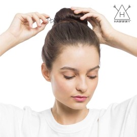 Hawwwy Bobby Pins - 8 Pack - Light Brown - 2 Inches - Beautiful Twist Hair Accessories for Women and Kids - Easy Bobby Pins for Fast and Secure Buns, Messy Styles, and Updos