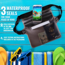 AiRunTech Waterproof Fanny Pack,Waterproof Pouch for Phone Passport Wallet Purse with Waist Strap,Floating Waterproof Bags for Travel Beach Swimming Kayaking Boating Pool Accessories AiRunTech Waterproof Fanny Pack,Waterproof Pouch for Phone Passport Wallet Purse with Waist Strap,Floating Waterproof Bags for Travel Beach Swimming Kayaking Boating Pool Accessories
