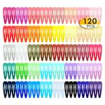 120 Pack Colorful Barrettes, 2 Inch Barrettes Metal Snap Hair Clips Candy Color Hair Accessories for Kids Teens, Toddlers,Women(40 Colors)