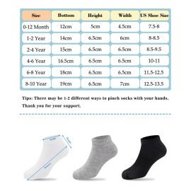 Duufin 25 Pairs Toddler Ankle Socks Toddlers Low Cut Half Cushion Socks Low Rise Ankle Sock for Boys Girls(2-4T,Basic Colors)