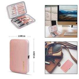 Manicure Set, Travel Mini Nail Clippers Kit Pedicure Care Tools, 10pcs Stainless Steel Grooming kit (Pink) Manicure Set, Travel Mini Nail Clippers Kit Pedicure Care Tools, 10pcs Stainless Steel Grooming kit (Pink)