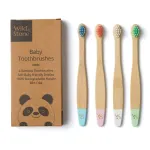 Wild & Stone Organic Baby Bamboo Toothbrushes | 4 Pack | Soft Bristles | 100% Compostable Handle | BPA Free | Vegan Baby Toothbrushes (Multicolour)