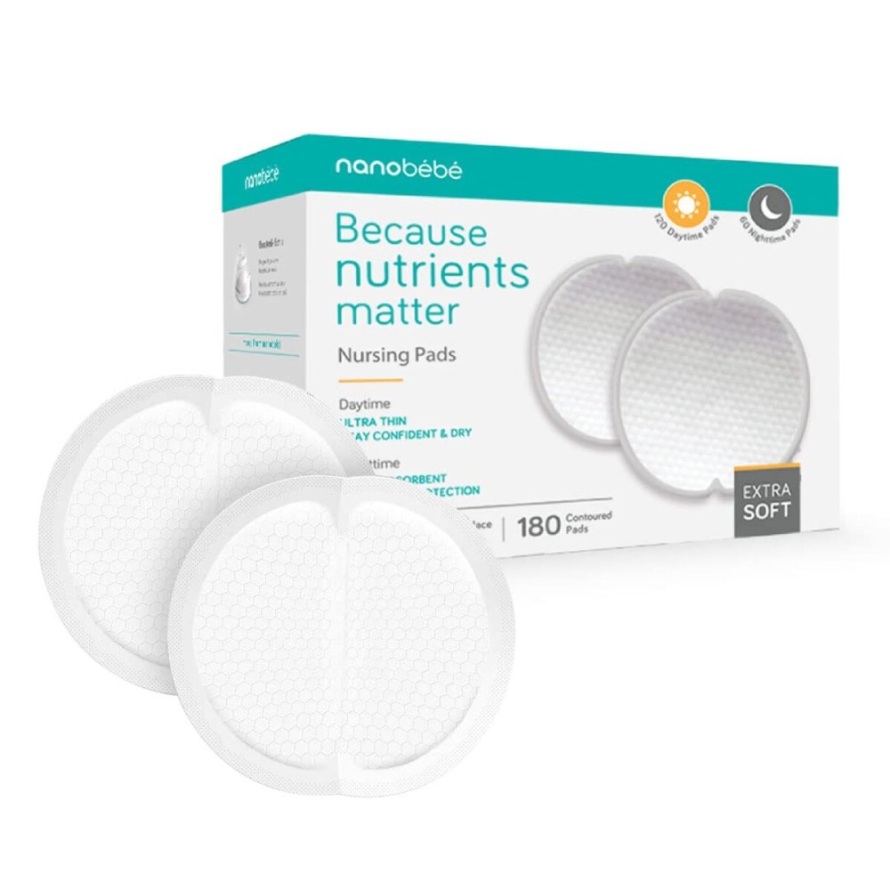 Nanobb Disposable Nursing Pads Multipack - 120 Days and 60 Nights Ultra Thin & Extra Absorbent Vented Leak Proof Nursing Essentials, Individually Wrapped (180 Count) Nanobb Disposable Nursing Pads Multipack - 120 Days and 60 Nights Ultra Thin & Extra Absorbent Vented Leak Proof Nursing Essentials, Individually Wrapped (180 Count)