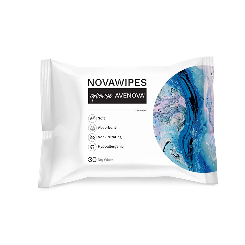 NovaWipes By Avenova - Soft, Strong, Hypoallergenic, Non-Irritating, Durable, Absorbent, Multi-Layer Dry Wipes for use when Applying Avenova Spray (30 count) NovaWipes By Avenova - Soft, Strong, Hypoallergenic, Non-Irritating, Durable, Absorbent, Multi-Layer Dry Wipes for use when Applying Avenova Spray (30 count)