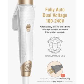 Europe Travel Curling Iron Mini: Dual Voltage Curling Iron for Traveling - Mini Travel Curling Irons 1 Inch with US Plug,Gold 450 Europe Travel Curling Iron Mini: Dual Voltage Curling Iron for Traveling - Mini Travel Curling Irons 1 Inch with US Plug,Gold 450