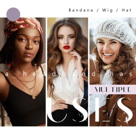 Dreamlover Wig Grip Band, Headband for Keeping Wigs in Place, Black, 2 Pieces