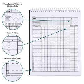Murray Sporting Goods Baseball & Softball Scorebook - 35 Games Score Book - Score Keeping Book for Stats - Adult, Youth, Little League Baseball Softball Scorebook for Scorekeepers Murray Sporting Goods Baseball & Softball Scorebook - 35 Games Score Book - Score Keeping Book for Stats - Adult, Youth, Little League Baseball Softball Scorebook for Scorekeepers