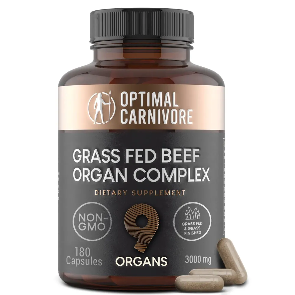 Optimal Carnivore Beef Organ Supplement, Grass Fed Beef Organs for Men & Women, 9 Organ Complex, Organ Meat - Beef Liver, Brain, Thymus, Lung, Gallbladder Optimal Carnivore Beef Organ Supplement, Grass Fed Beef Organs for Men & Women, 9 Organ Complex, Organ Meat - Beef Liver, Brain, Thymus, Lung, Gallbladder