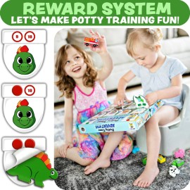 Potty Time Adventures Potty Training Chart for Toddlers by Lil ADVENTS - 14 Stacking Wood Block Toy Prizes - Potty Training Advent Game - Behavior Reward Chart, Stickers & Activity Board - Dinosaurs Potty Time Adventures Potty Training Chart for Toddlers by Lil ADVENTS - 14 Stacking Wood Block Toy Prizes - Potty Training Advent Game - Behavior Reward Chart, Stickers & Activity Board - Dinosaurs
