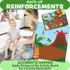 Potty Time Adventures Potty Training Chart for Toddlers by Lil ADVENTS - 14 Stacking Wood Block Toy Prizes - Potty Training Advent Game - Behavior Reward Chart, Stickers & Activity Board - Dinosaurs Potty Time Adventures Potty Training Chart for Toddlers by Lil ADVENTS - 14 Stacking Wood Block Toy Prizes - Potty Training Advent Game - Behavior Reward Chart, Stickers & Activity Board - Dinosaurs