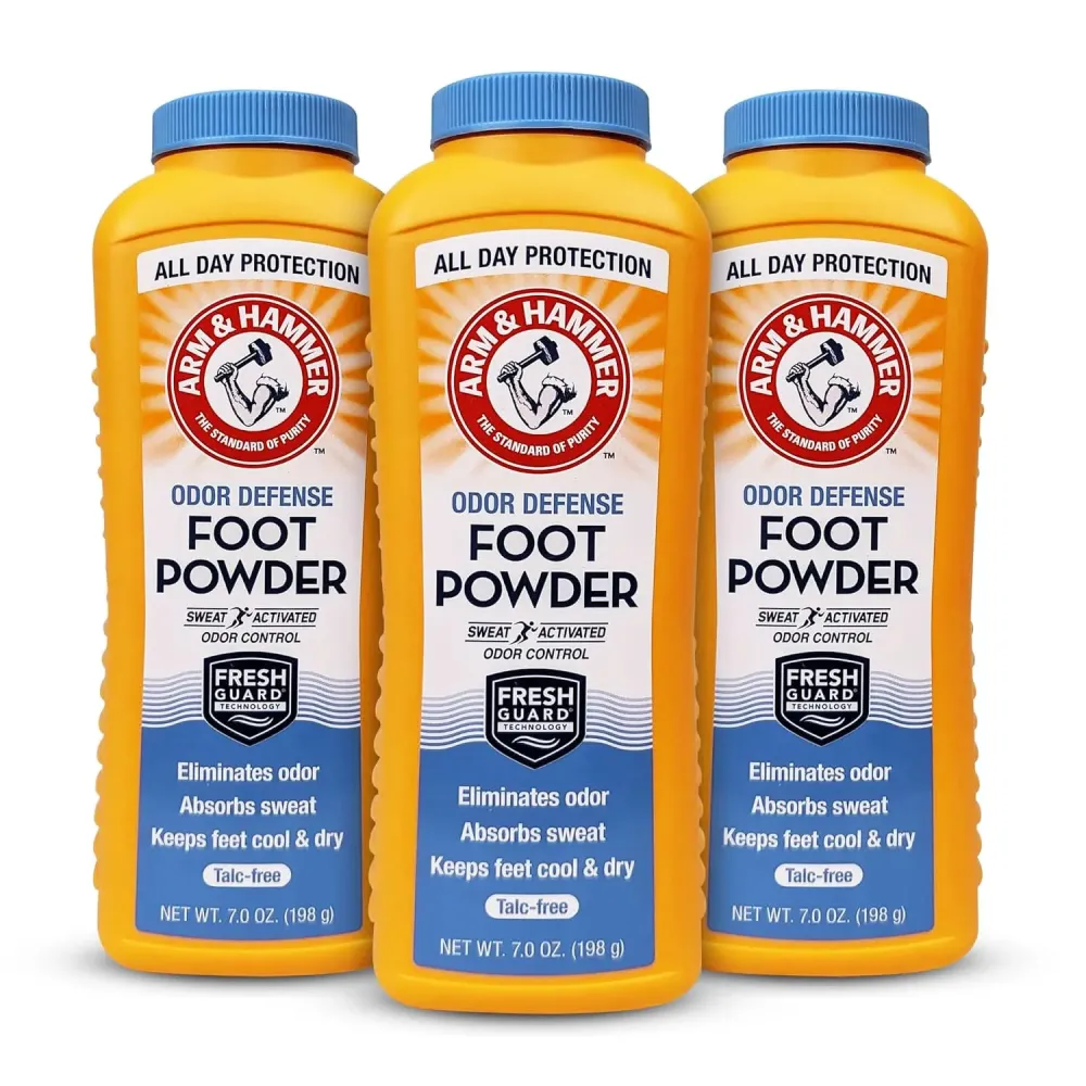 Arm & Hammer Foot Powder for Shoes & Feet, Talc-Free Odor & Moisture Control for Men & Women, 7 oz (3 Pack) Arm & Hammer Foot Powder for Shoes & Feet, Talc-Free Odor & Moisture Control for Men & Women, 7 oz (3 Pack)