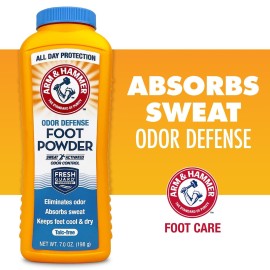 Arm & Hammer Foot Powder for Shoes & Feet, Talc-Free Odor & Moisture Control for Men & Women, 7 oz (3 Pack) Arm & Hammer Foot Powder for Shoes & Feet, Talc-Free Odor & Moisture Control for Men & Women, 7 oz (3 Pack)