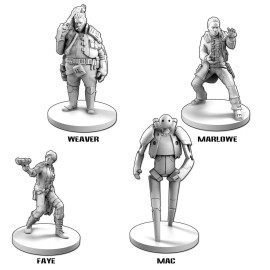 Battle Systems BSGCSE007 - Core Space - Skylark Crew - Sci Fi Miniature Game - Multi Level Tabletop Board - Wargaming 40K Universe - Contains 4x 28 millimeter Miniatures