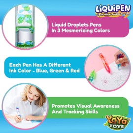 Yoya Liquipen - Liquid Motion Bubbler Pens Toy (3 Pack) - Writes Like a Regular Pen - Colorful Timer Pens Great for Stress and Anxiety Relief - Cool Fidget Toys for Kids and Adults Yoya Liquipen - Liquid Motion Bubbler Pens Toy (3 Pack) - Writes Like a Regular Pen - Colorful Timer Pens Great for Stress and Anxiety Relief - Cool Fidget Toys for Kids and Adults