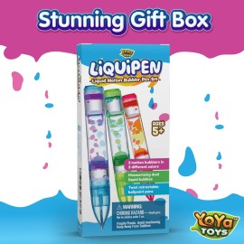 Yoya Liquipen - Liquid Motion Bubbler Pens Toy (3 Pack) - Writes Like a Regular Pen - Colorful Timer Pens Great for Stress and Anxiety Relief - Cool Fidget Toys for Kids and Adults Yoya Liquipen - Liquid Motion Bubbler Pens Toy (3 Pack) - Writes Like a Regular Pen - Colorful Timer Pens Great for Stress and Anxiety Relief - Cool Fidget Toys for Kids and Adults