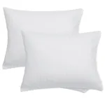 ZPECC Toddler Pillow with Pillowcase - 13x18 Organic Cotton Hypoallergenic Small Kids Travel Pillow for Sleeping Crib Daycare Nursery Stroller (Intended for Age 2 and up) White Stripe