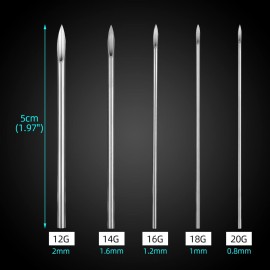 Body Piercing Needles, ATOMUS 10pcs 16G Stainless Steel Sterile Disposable Ear Nose Navel Nipple Lip Piercing Needles Body Piercing Needles, ATOMUS 10pcs 16G Stainless Steel Sterile Disposable Ear Nose Navel Nipple Lip Piercing Needles