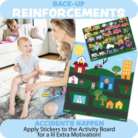 Potty Time Adventures Potty Training Chart for Toddlers by Lil ADVENTS - 14 Wooden Stacking Block Toys - Potty Training Advent Game, Behavior Reward Chart, Car Stickers, Activity Board - Busy Vehicles Potty Time Adventures Potty Training Chart for Toddlers by Lil ADVENTS - 14 Wooden Stacking Block Toys - Potty Training Advent Game, Behavior Reward Chart, Car Stickers, Activity Board - Busy Vehicles