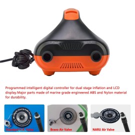Tuomico 20PSI High Pressure SUP Electric Air Pump,Dual Stage Inflation Paddle Board Pump for Inflatable Stand Up Paddle Boards, Boats,Kayak,12V DC Car Connector Tuomico 20PSI High Pressure SUP Electric Air Pump,Dual Stage Inflation Paddle Board Pump for Inflatable Stand Up Paddle Boards, Boats,Kayak,12V DC Car Connector
