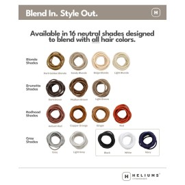 Heliums Small Hair Ties - Brown - No Damage Mini 1 Inch Reusable 2mm Elastics for Thin Hair and Kids, Neutral Ponytail Holders - 48 Count