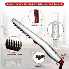 Beard Straightener Comb for Men,Hair Hot Comb,Quick Electric Heated Beard Brush Styler,Travel Portable Styling Comb beard iron, Multifunctional Straightening Brush Beard Straightener Comb for Men,Hair Hot Comb,Quick Electric Heated Beard Brush Styler,Travel Portable Styling Comb beard iron, Multifunctional Straightening Brush