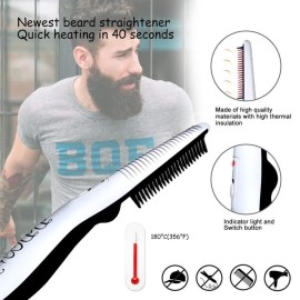 Beard Straightener Comb for Men,Hair Hot Comb,Quick Electric Heated Beard Brush Styler,Travel Portable Styling Comb beard iron, Multifunctional Straightening Brush Beard Straightener Comb for Men,Hair Hot Comb,Quick Electric Heated Beard Brush Styler,Travel Portable Styling Comb beard iron, Multifunctional Straightening Brush