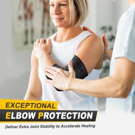 CAMBIVO 2 Pack Elbow Brace for Tendonitis, Tennis Elbow Compression Support Sleeve for Golfers Elbow Pain Relief, Arthritis, Bursitis, Workout, Weightlifting (Black,X-Large)