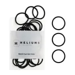 Heliums Small Hair Ties - Black - No Damage Mini 1 Inch Reusable 2mm Elastics for Thin Hair and Kids, Neutral Ponytail Holders - 48 Count