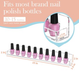 FEMELI Nail Polish Wall Rack: 6 Shelves 15 Inch Clear Acrylic Nail Polish Organizer for 66-90 Bottles Multi-Purpose Acrylic Floating Shelves (15 Inch, Clear) FEMELI Nail Polish Wall Rack: 6 Shelves 15 Inch Clear Acrylic Nail Polish Organizer for 66-90 Bottles Multi-Purpose Acrylic Floating Shelves (15 Inch, Clear)
