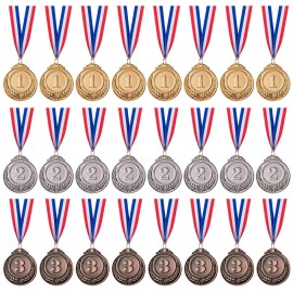 Favide 24 Pieces Gold Silver Bronze Award Medals-Winner Medals Gold Silver Bronze Prizes for Competitions, Party,Olympic Style, 2 Inches Favide 24 Pieces Gold Silver Bronze Award Medals-Winner Medals Gold Silver Bronze Prizes for Competitions, Party,Olympic Style, 2 Inches