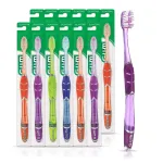 GUM Technique Deep Clean Toothbrush - Compact Soft - Soft Toothbrushes for Adults with Sensitive Gums - Extra Fine Bristles, 1ct (12pk)