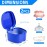 KISEER 2 Pack Colors Denture Bath Case Cup Box Holder Storage Soak Container with Strainer Basket for Travel Cleaning (Light Blue and Blue)