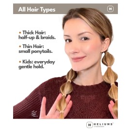 Heliums Small Hair Ties - Light Blonde - No Damage Mini 1 Inch Reusable 2mm Elastics for Thin Hair and Kids, Neutral Ponytail Holders - 48 Count Heliums Small Hair Ties - Light Blonde - No Damage Mini 1 Inch Reusable 2mm Elastics for Thin Hair and Kids, Neutral Ponytail Holders - 48 Count