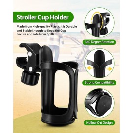 2 Pack Stroller Drink Holders, Universal Cup and Bottle Holder for Trolleys, Walkers and Bikes 2 Pack Stroller Drink Holders, Universal Cup and Bottle Holder for Trolleys, Walkers and Bikes