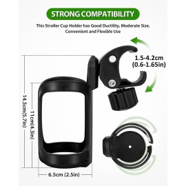 2 Pack Stroller Drink Holders, Universal Cup and Bottle Holder for Trolleys, Walkers and Bikes 2 Pack Stroller Drink Holders, Universal Cup and Bottle Holder for Trolleys, Walkers and Bikes