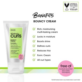 ALL ABOUT CURLS Bouncy Cream | For Curly Hair Styling | Moisturize, Define & Enhance Texture | Reduce Frizz & Boost Shine | Soft Definition | Vegan & Cruelty Free | Sulfate & Paraben Free | 5.1 Fl Oz
