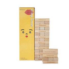 Holla Banana (O-ing [Tower]) Love & Naughty Stacking 54 Tower] [Wooden] [Block]s Funny Couple Game for Adults - with Truth or Dare Questions and Challenges