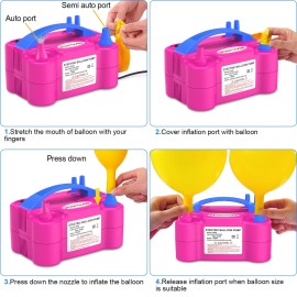 Chamvis Balloon Pump Electric, 110V 600W Balloon Pump Inflate, Air Pump for Balloons: Balloon Blower Machine for Fast and Easy Filling Balloons Chamvis Balloon Pump Electric, 110V 600W Balloon Pump Inflate, Air Pump for Balloons: Balloon Blower Machine for Fast and Easy Filling Balloons