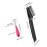 Boao 2 Pieces Hair Brush Cleaning Tool Comb Set Mini Hair Brush Dirt Remover with Metal Wire Rake for Removing Hair Dust Home and Salon Use(Pink and Black)